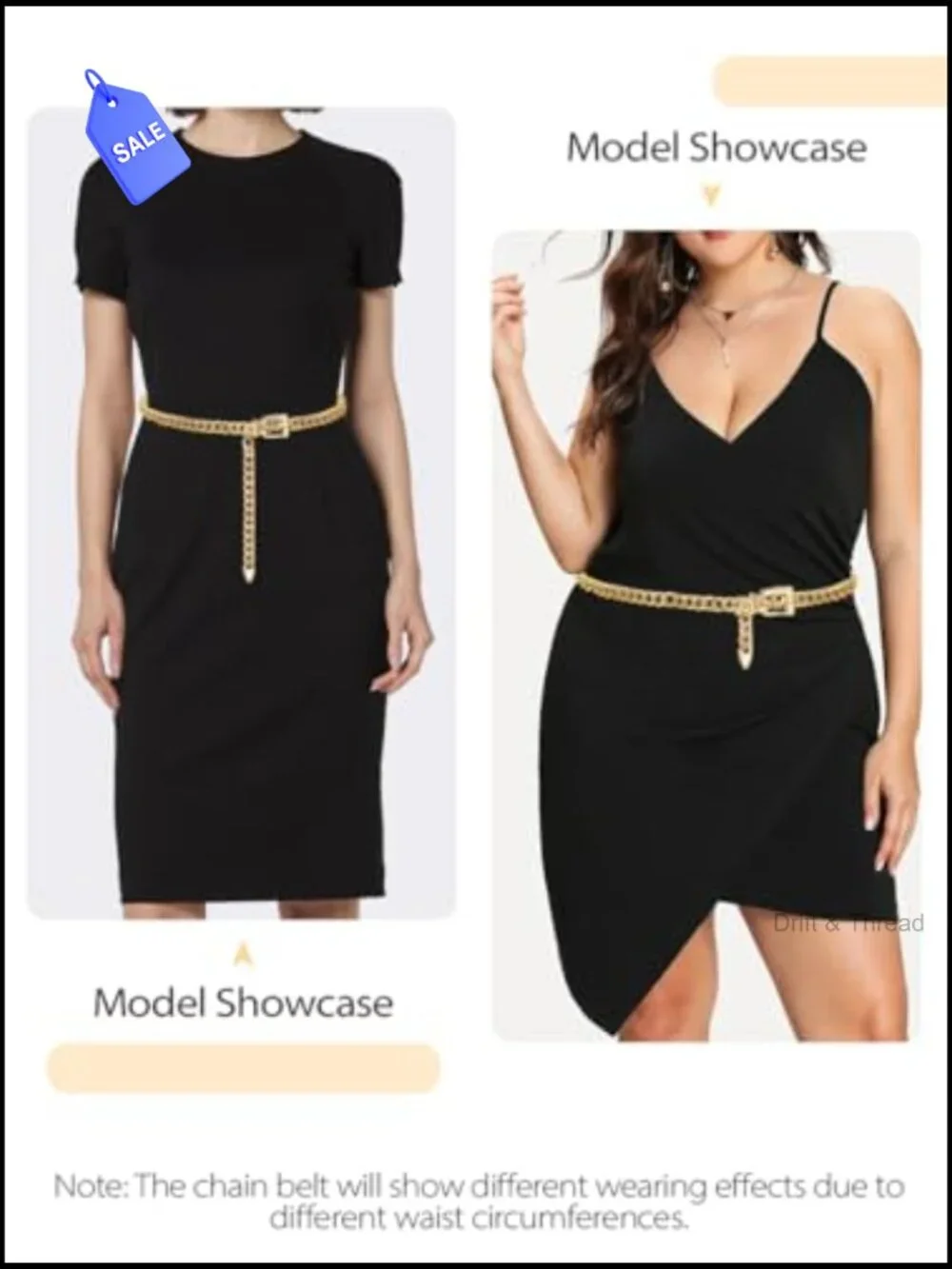 Adjustable Metal Chain Belt for Dresses - Multi-Layer Waist Chain
